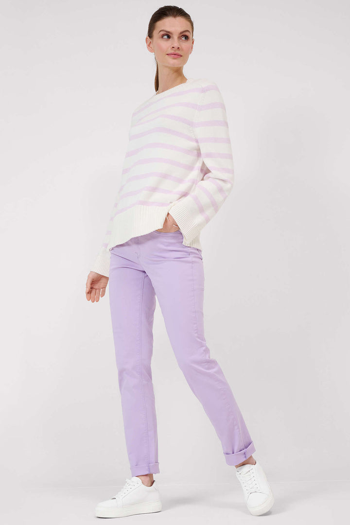 Brax Mary 71-1458 09859420 83 Pale Lilac Five Pocket Jeans - Shirley Allum Boutique