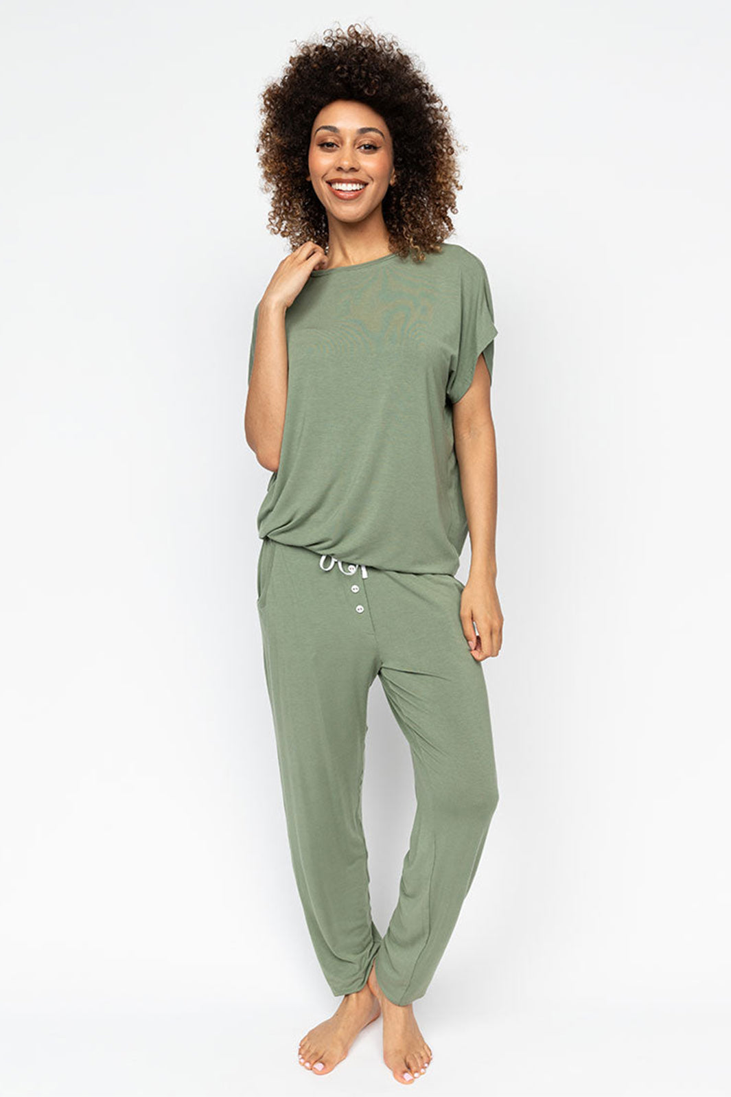 Cyberjammies Lea Pyjama Bottoms Sage Green Jersey 0701 - Shirley Allum Boutique