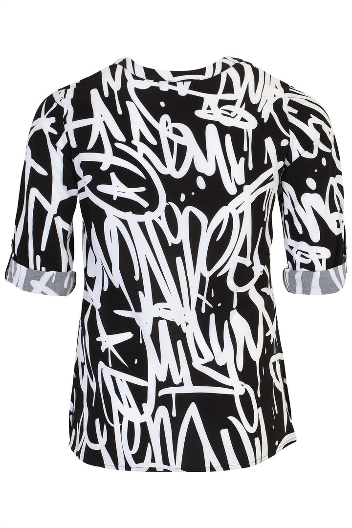 Doris Streich 266 122-91 Black And White Blouse