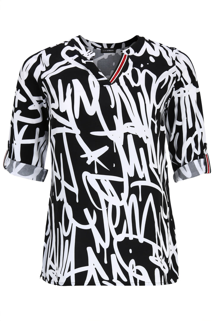 Doris Streich 266 122-91 Black And White Blouse