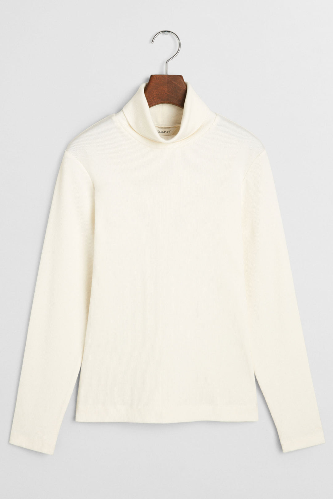 Gant Top Ribbed Turtleneck Slim Fit Eggshell Cream 4200764 - Shirley Allum Boutique