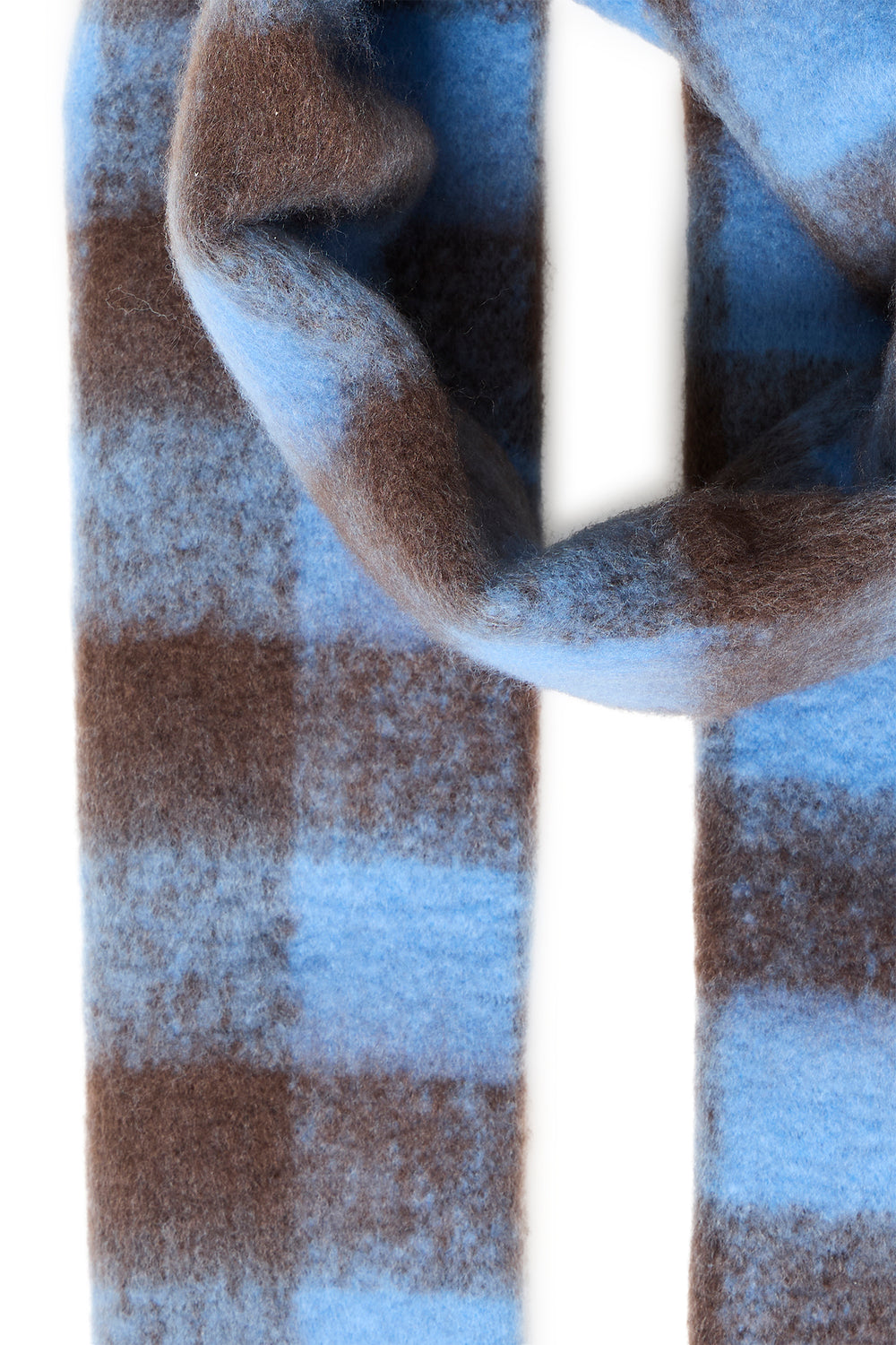 Ichi IAManuella Coffee Bean Blue Check Scarf 20124747 190915 - Shirley Allum Boutique