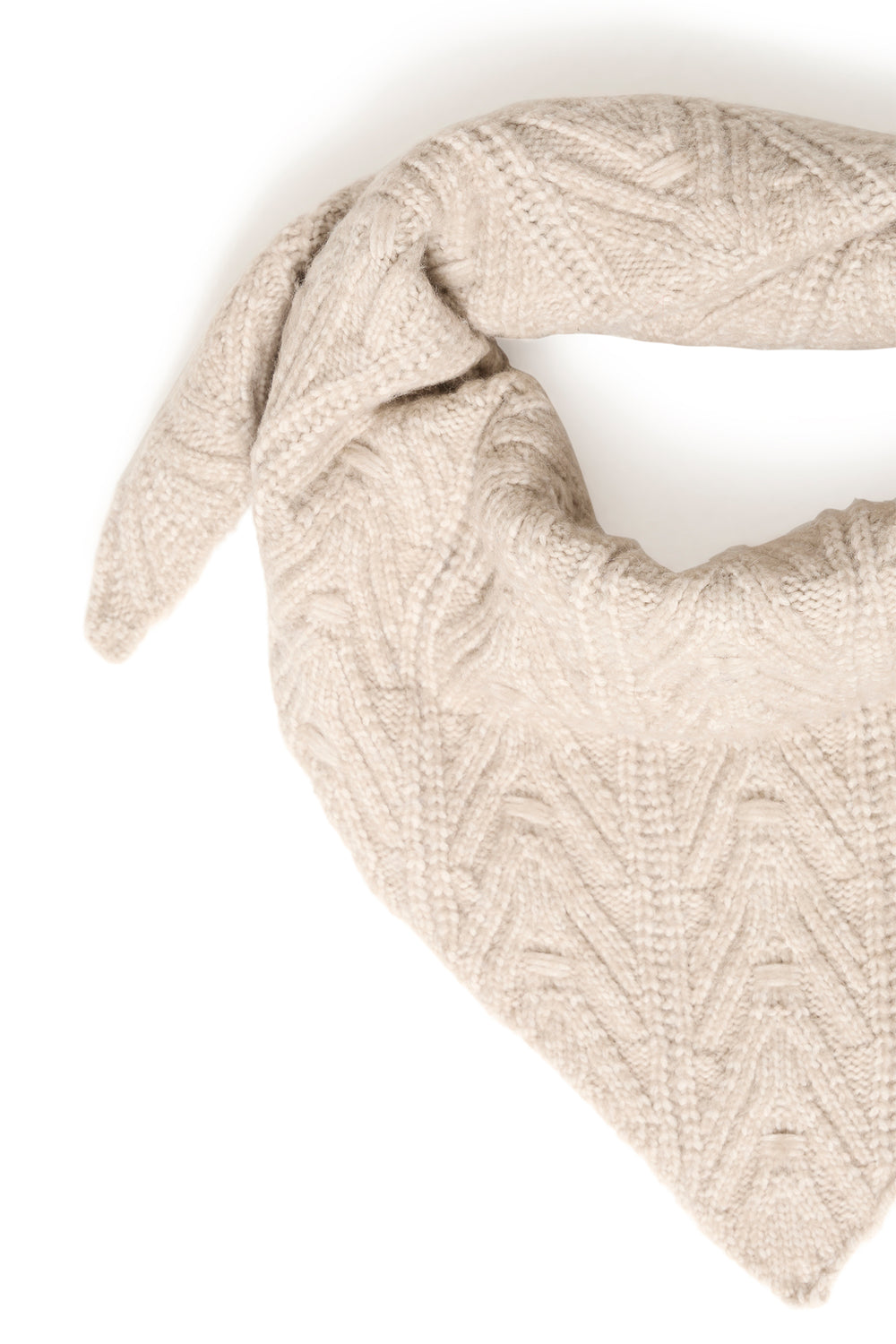 Ichi IAMynte Oatmeal Melange Beige Knitted Neck Scarf 20124767 1304011 - Shirley Allum Boutique