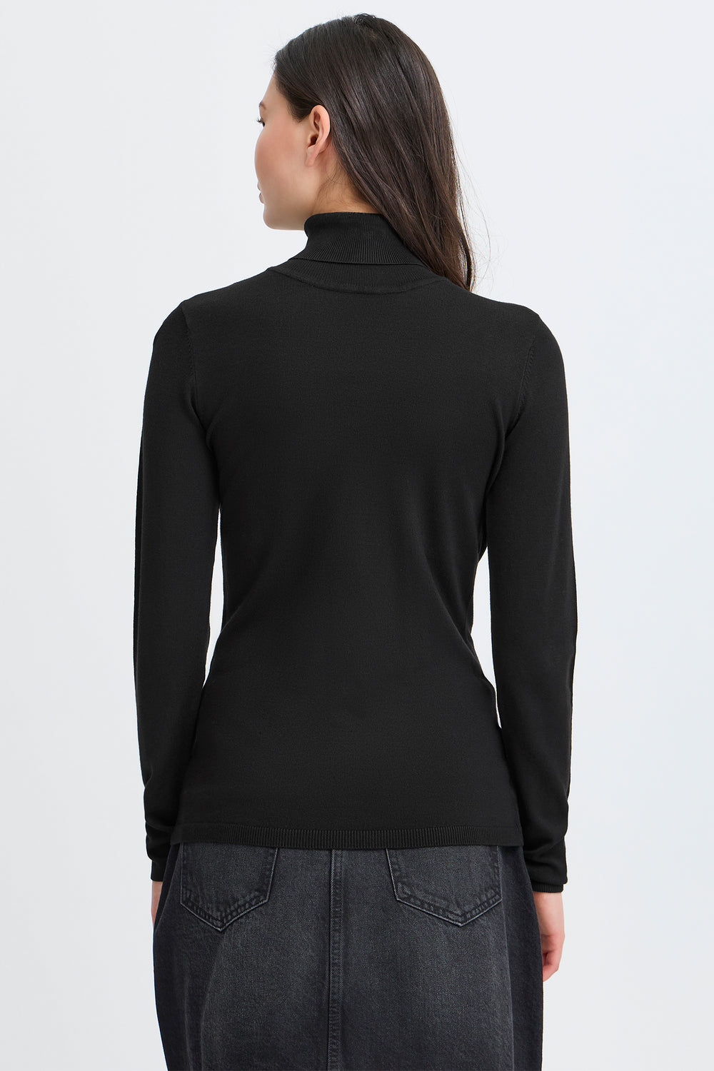 Ichi IHMafa Black Rollneck Jumper 103646 10001 - Shirley Allum Boutique