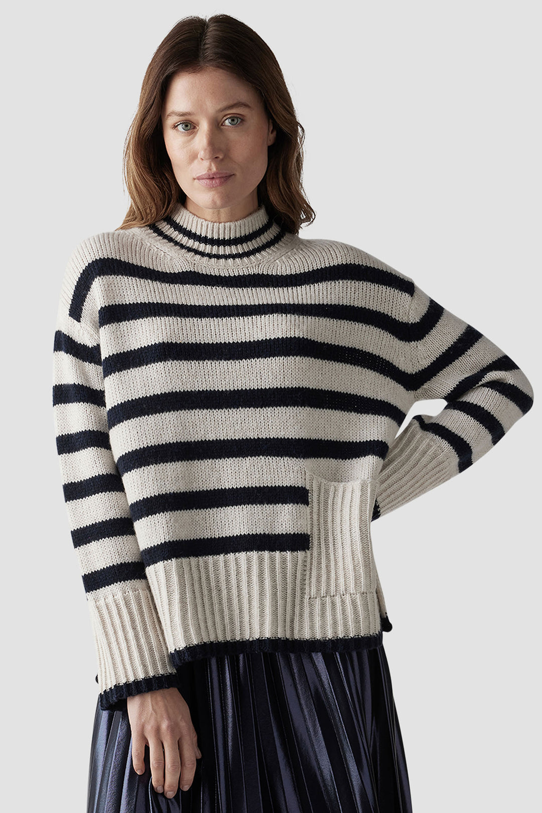 Le Comte Jumper Ivory Stripe Long Sleeve 53-621602 3608 - Shirley Allum Boutique