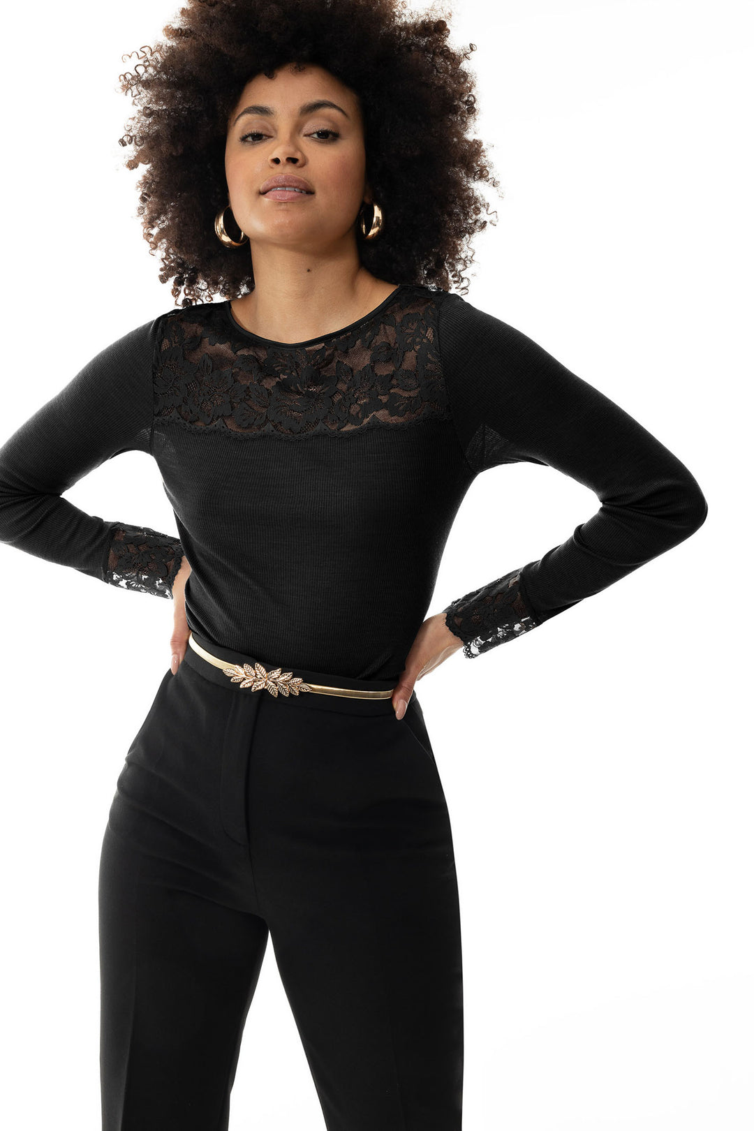 Mey 66015 003 Black Serie Wool Love Long Sleeve T-Shirt - Shirley Allum Boutique