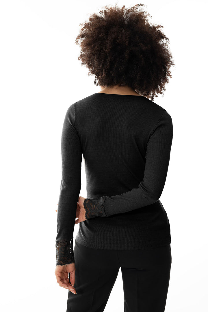 Mey 66015 003 Black Serie Wool Love Long Sleeve T-Shirt - Shirley Allum Boutique