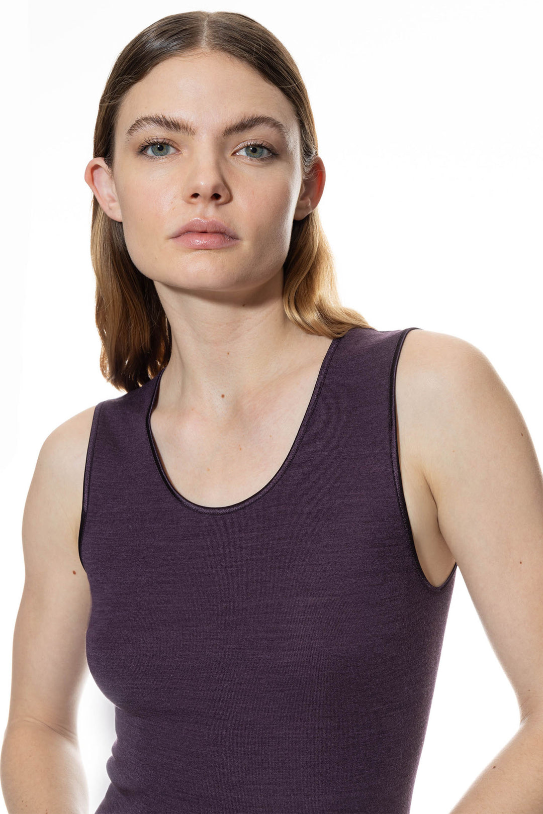 Mey Exquisite Sleeveless Perfect Plum Vest My Basics 66575 1134 - Shirley Allum Boutique