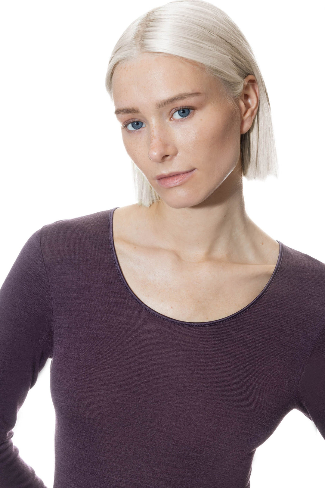 Mey Serie Exquisite Vest Plum Long Sleeve 66577 1134 - Shirley Allum Boutique