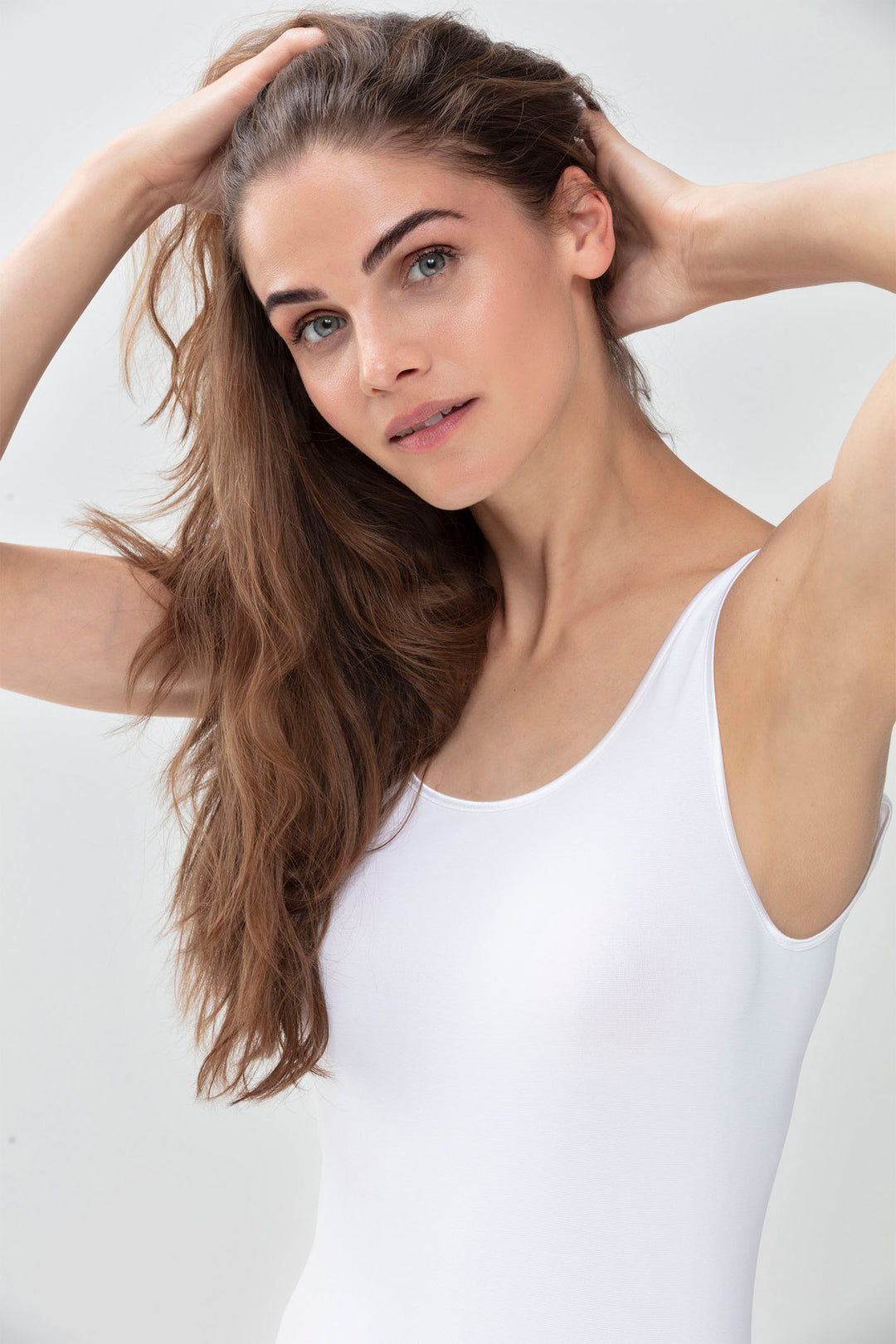 Mey Spaghetti Vest Top White Serie Emotion 55204 001 - Shirley Allum Boutique