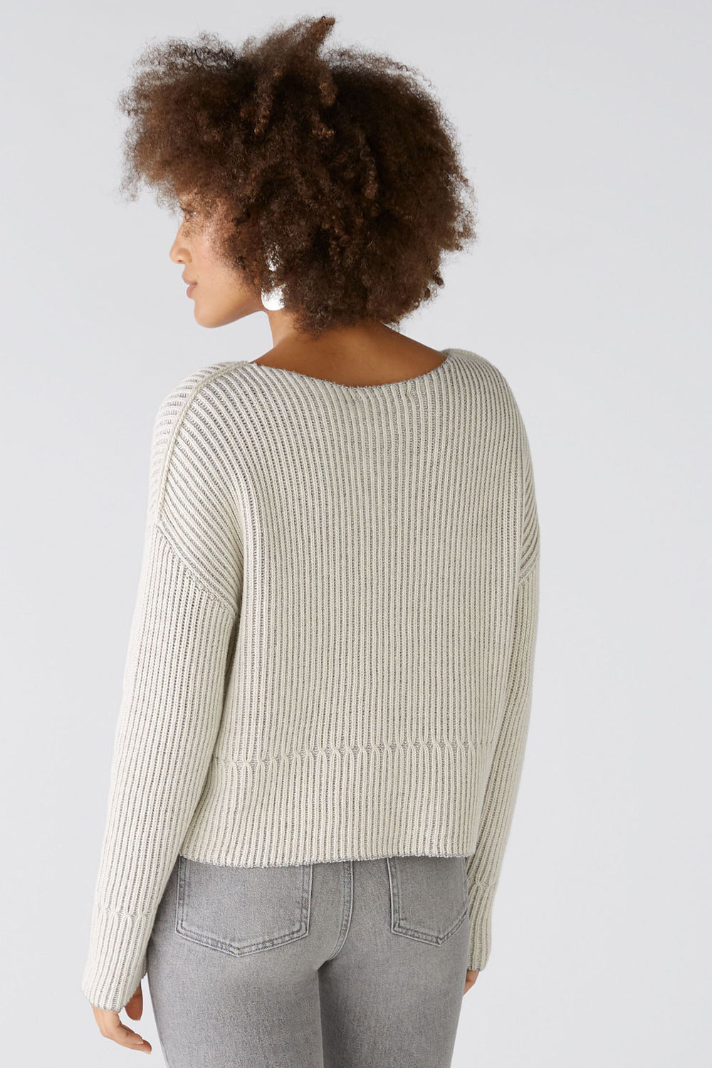 Oui Jumper 89592 Light Stone Grey 89592 0719 - Shirley Allum Boutique