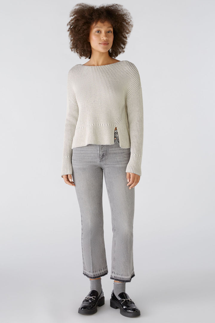 Oui Jumper 89592 Light Stone Grey 89592 0719 - Shirley Allum Boutique
