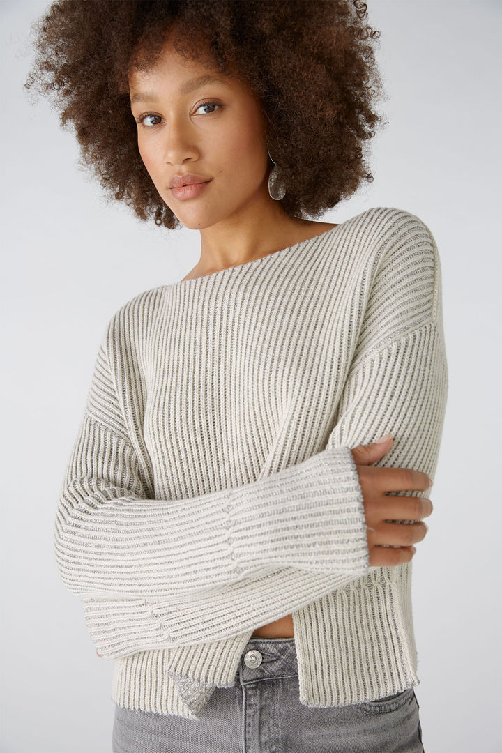 Oui Jumper 89592 Light Stone Grey 89592 0719 - Shirley Allum Boutique