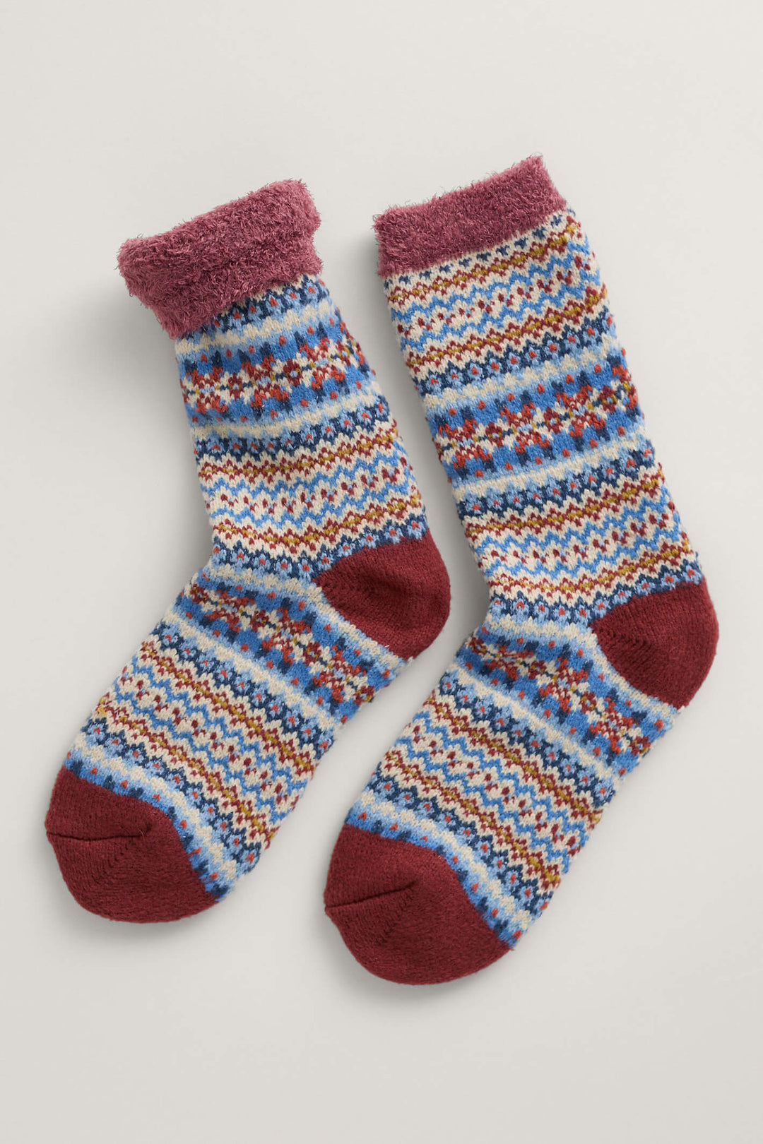 Seasalt Cabin Fence Floral Mahogany Red Socks - Shirley Allum Boutique