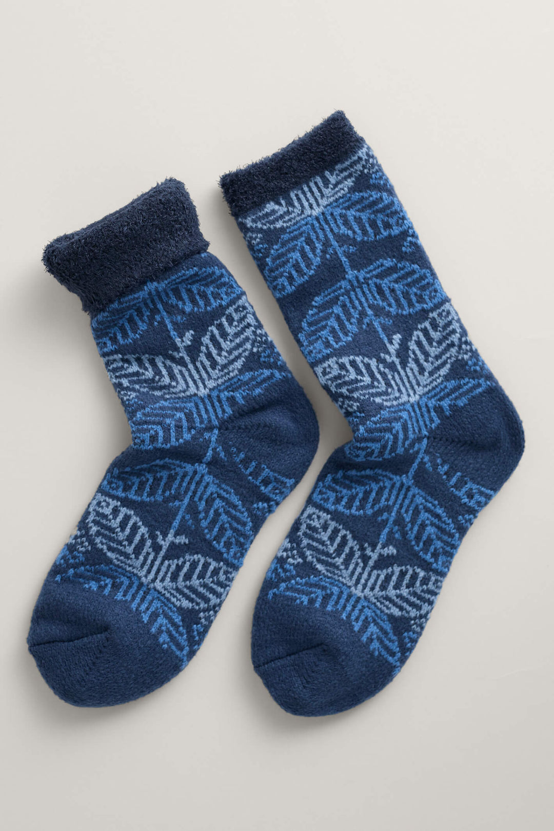 Seasalt Lace Leaf Ship Blue Cabin Socks - Shirley Allum Boutique