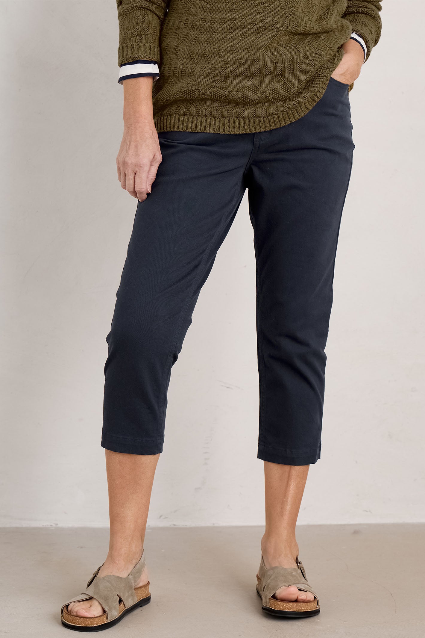 Seasalt WM3148923059 Maritime Navy Albert Quay Cropped Trousers