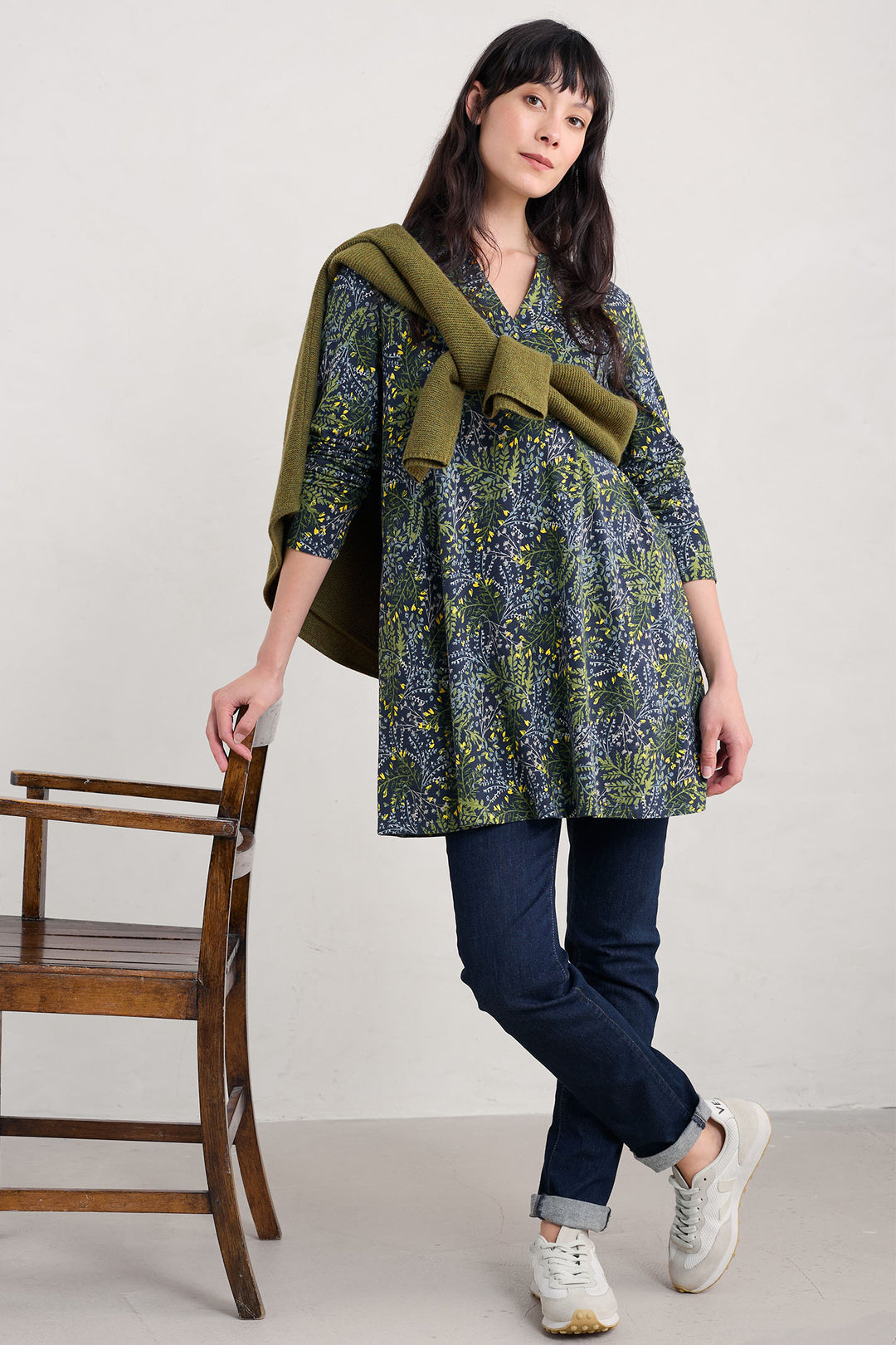 Seasalt Wreathe Tunic Pressed Fern Maritime - Shirley Allum Boutique