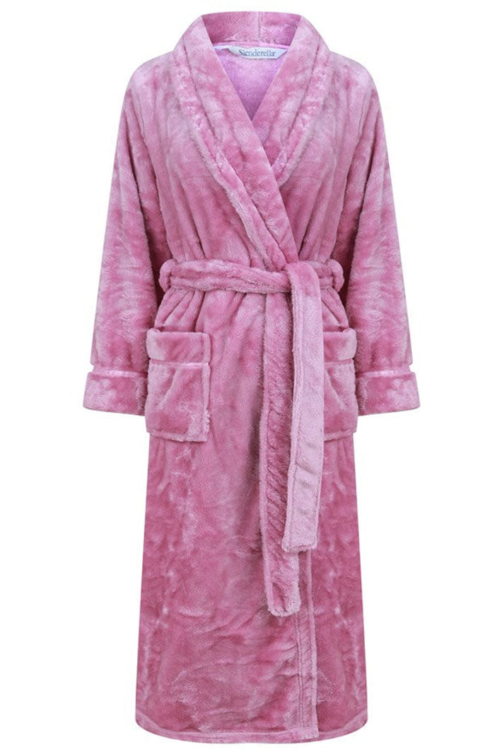 Slenderella HC4342 Mauve Luxury Flannel Fleece Dressing Gown