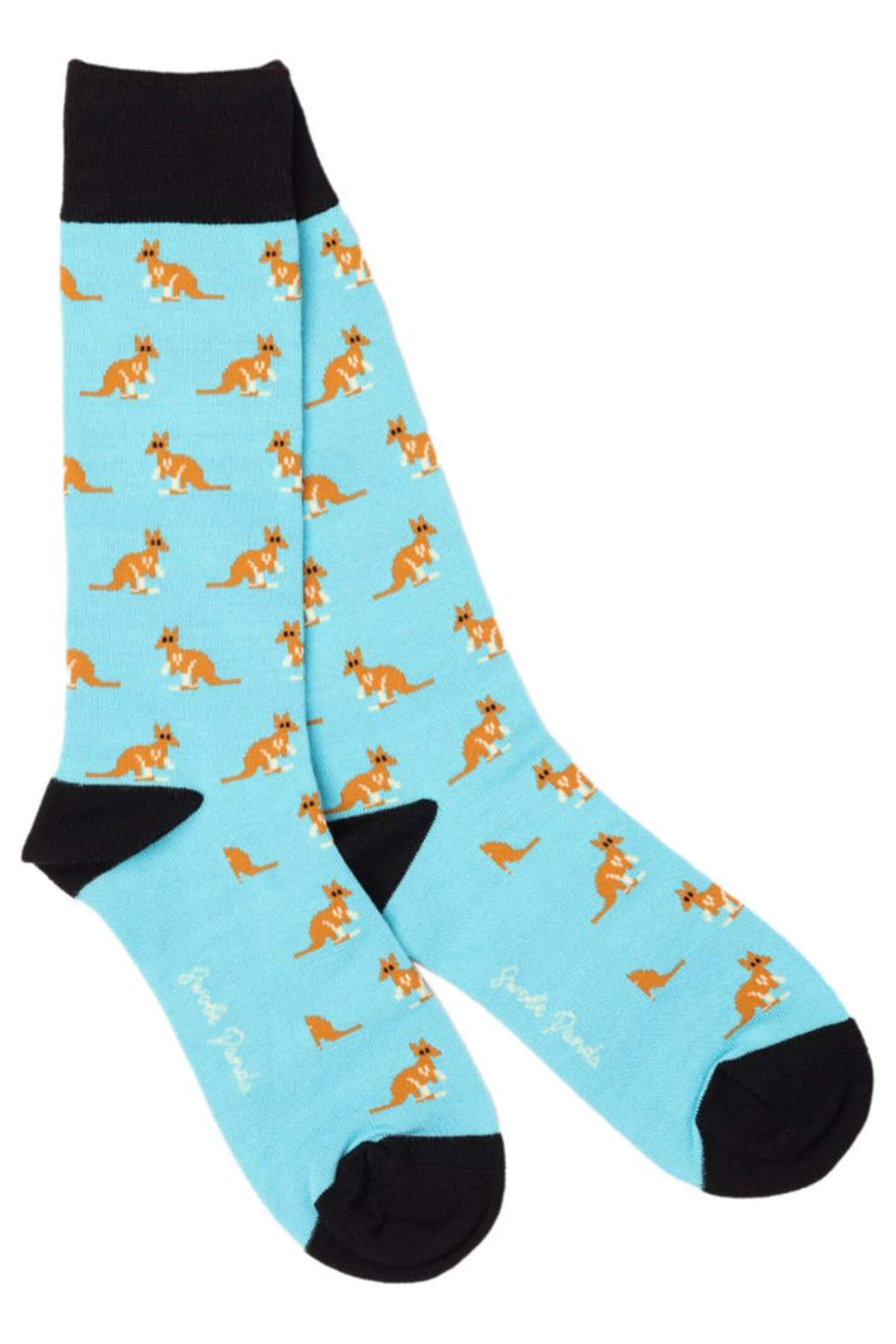 Swole Panda SP415-S Blue Kangaroo Design Bamboo Socks - Shirley Allum Boutique