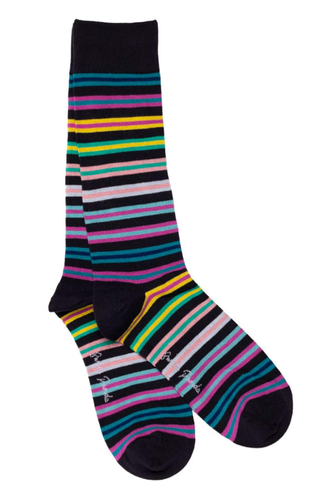 Swole Panda SP432-S Navy Multi Fine Stripe Bamboo Socks - Shirley Allum Boutique