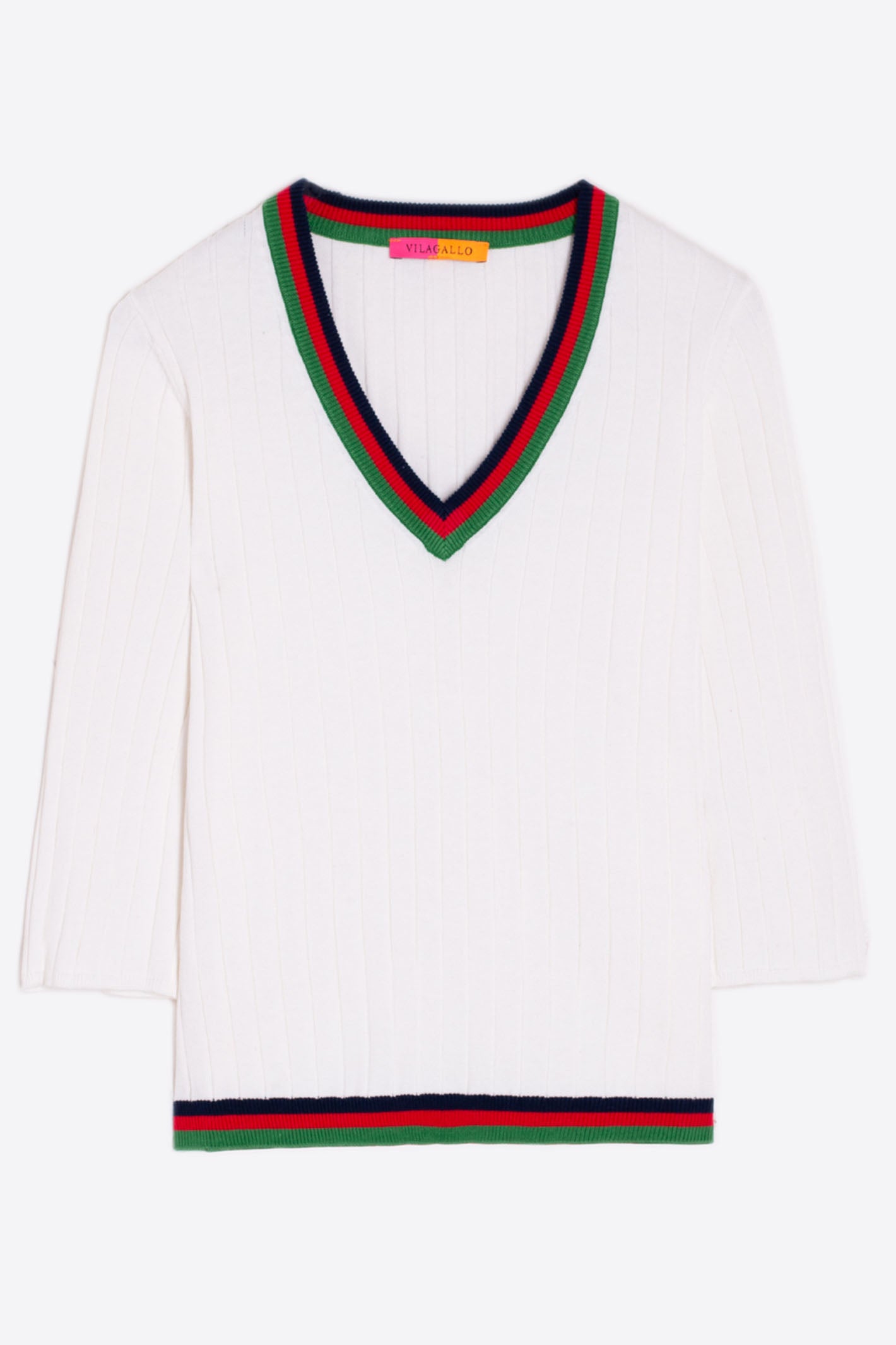 Vilagallo INTARSIA Jumper In Ecru 30921 Col 100EM