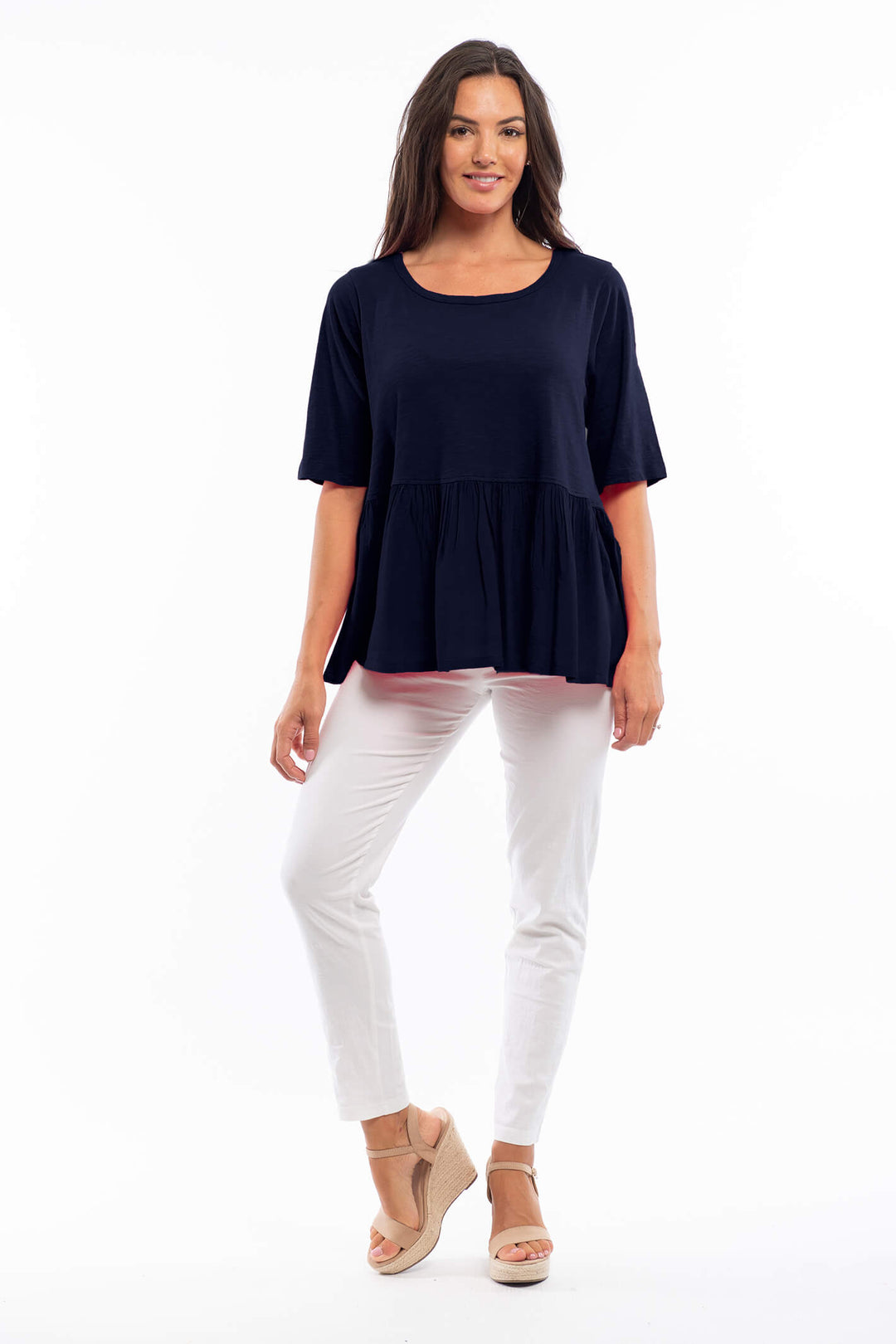 Orientique 12213 Navy Knit Top