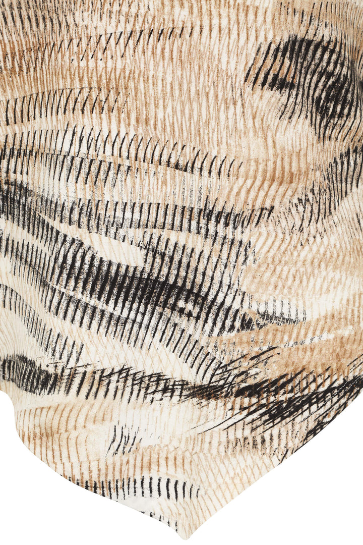 Doris Streich 501 766 88 Sand Print Asymmetric T-Shirt - Shirley Allum Boutique