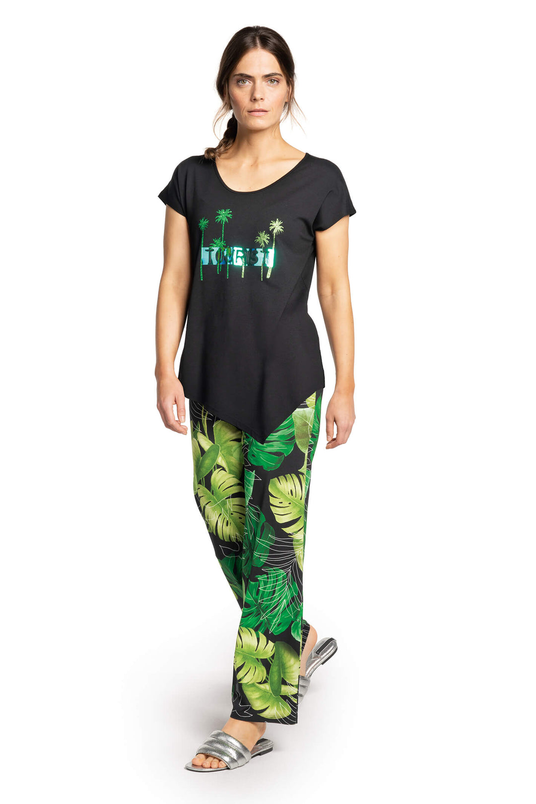Doris Streich 550 270 99 Black Tropical Tourist T-Shirt - Shirley Allum