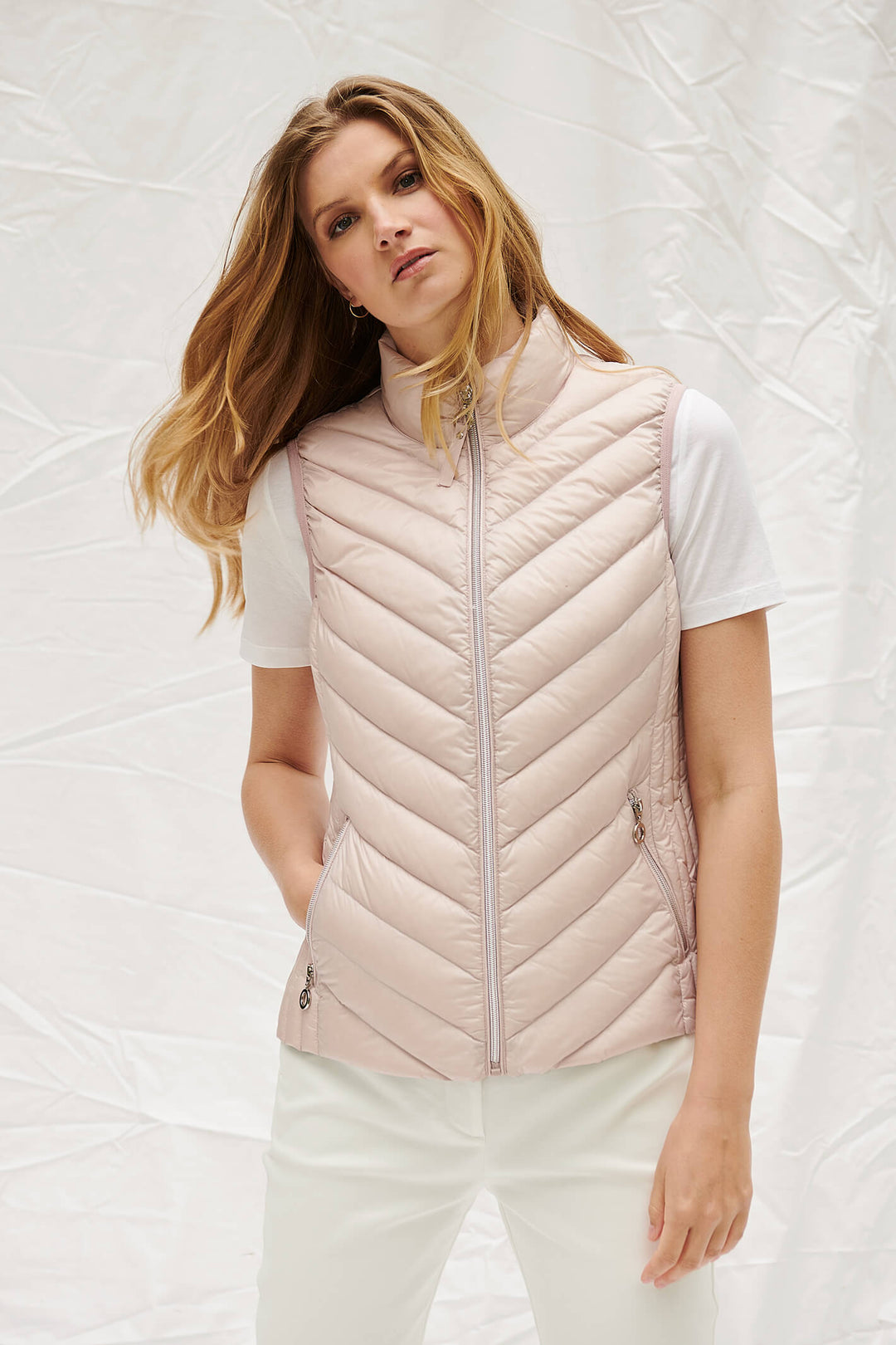 Frandsen 429 588 Pink 41 Light Padded Waistcoat - Shirley Allum Boutique