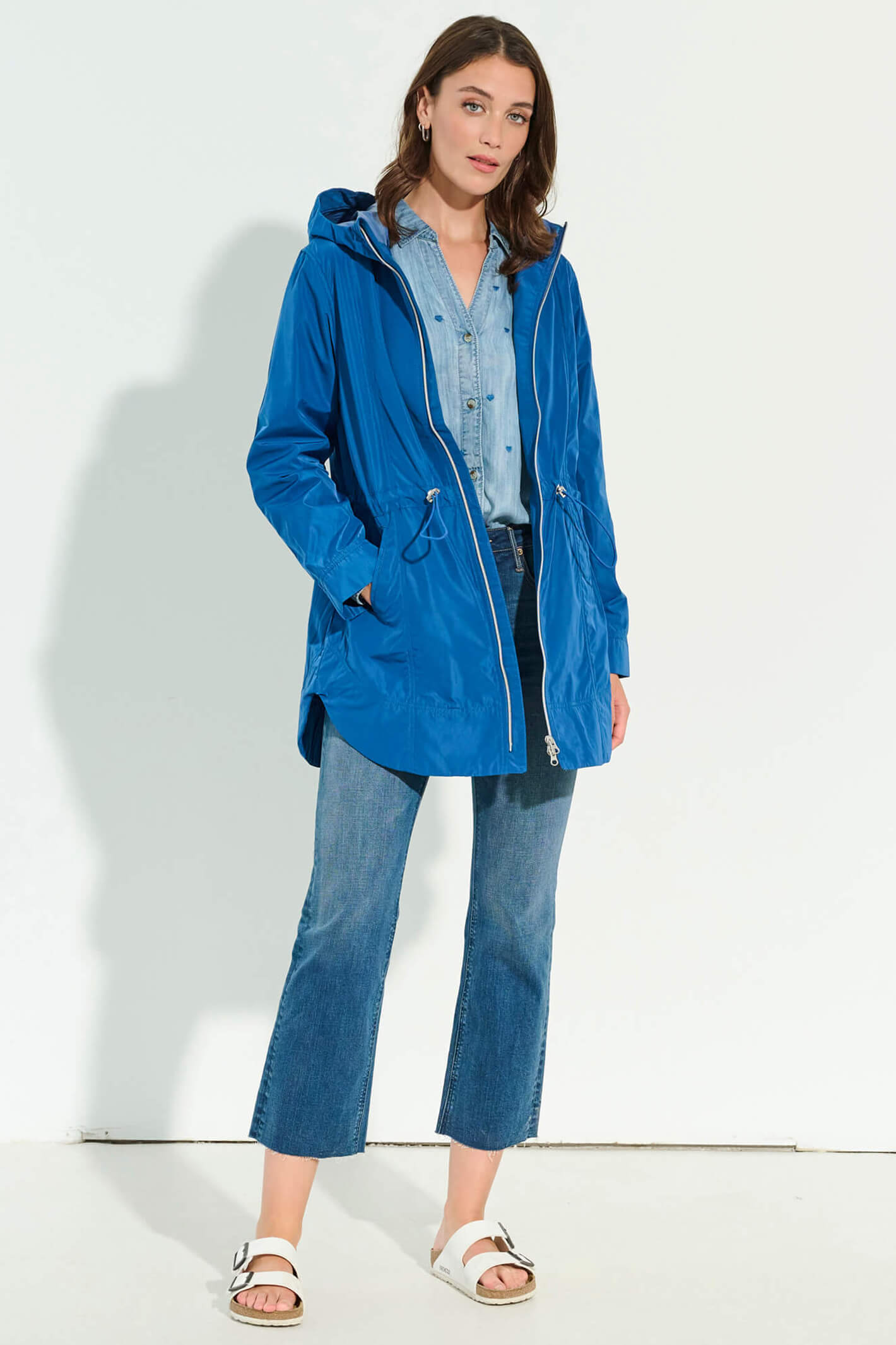 Cinched waist raincoat on sale