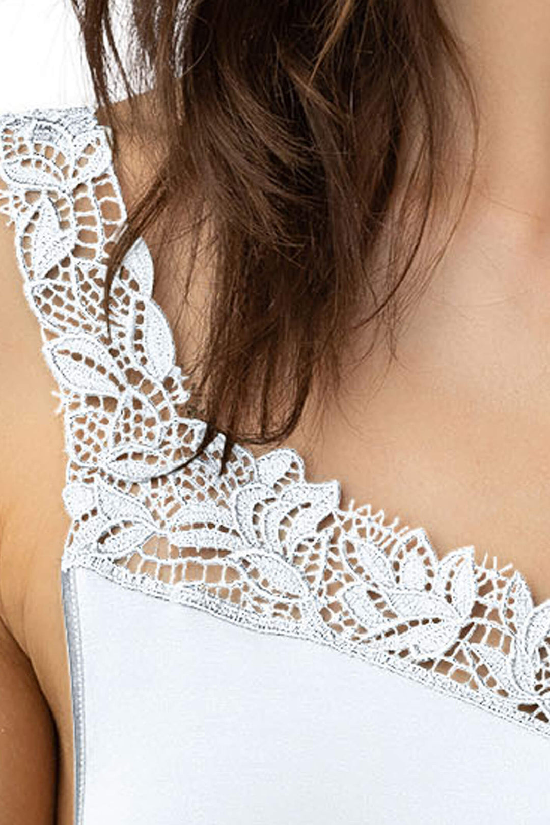 Mey 55362 Emotion White Lace Strap Vest - Shirley Allum Boutique