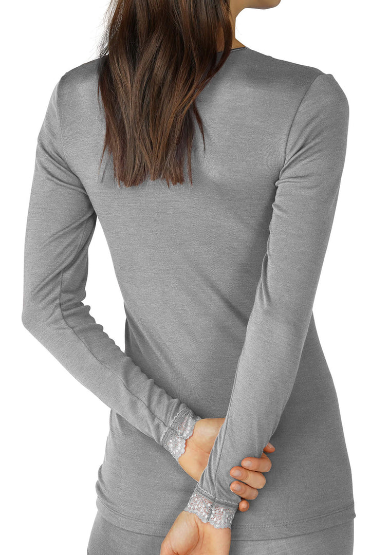 Mey 66003 Grey Silk Touch Wool Long Sleeve Top