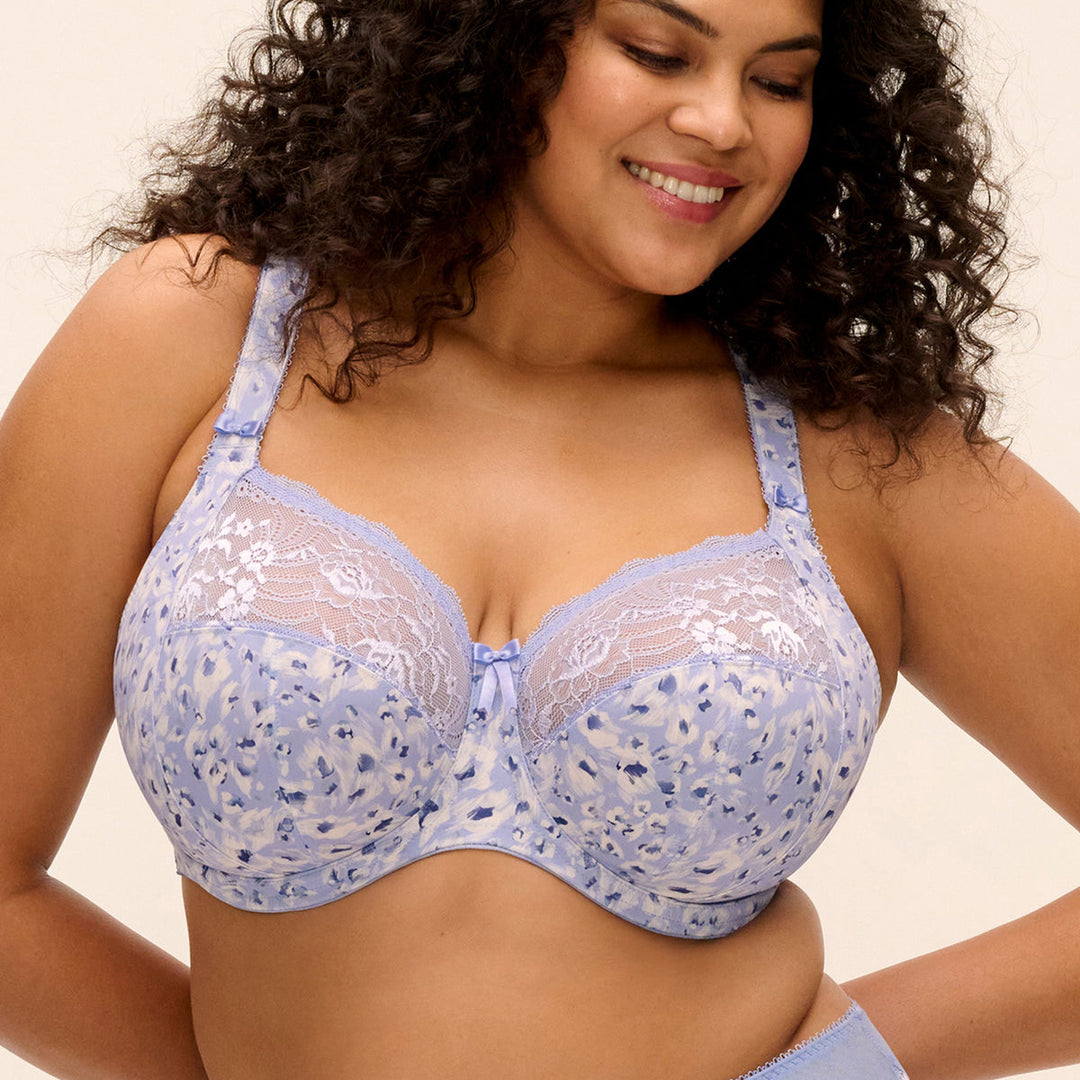 Elomi Morgan blue leopard underwired bra at Shirley Allum Boutique