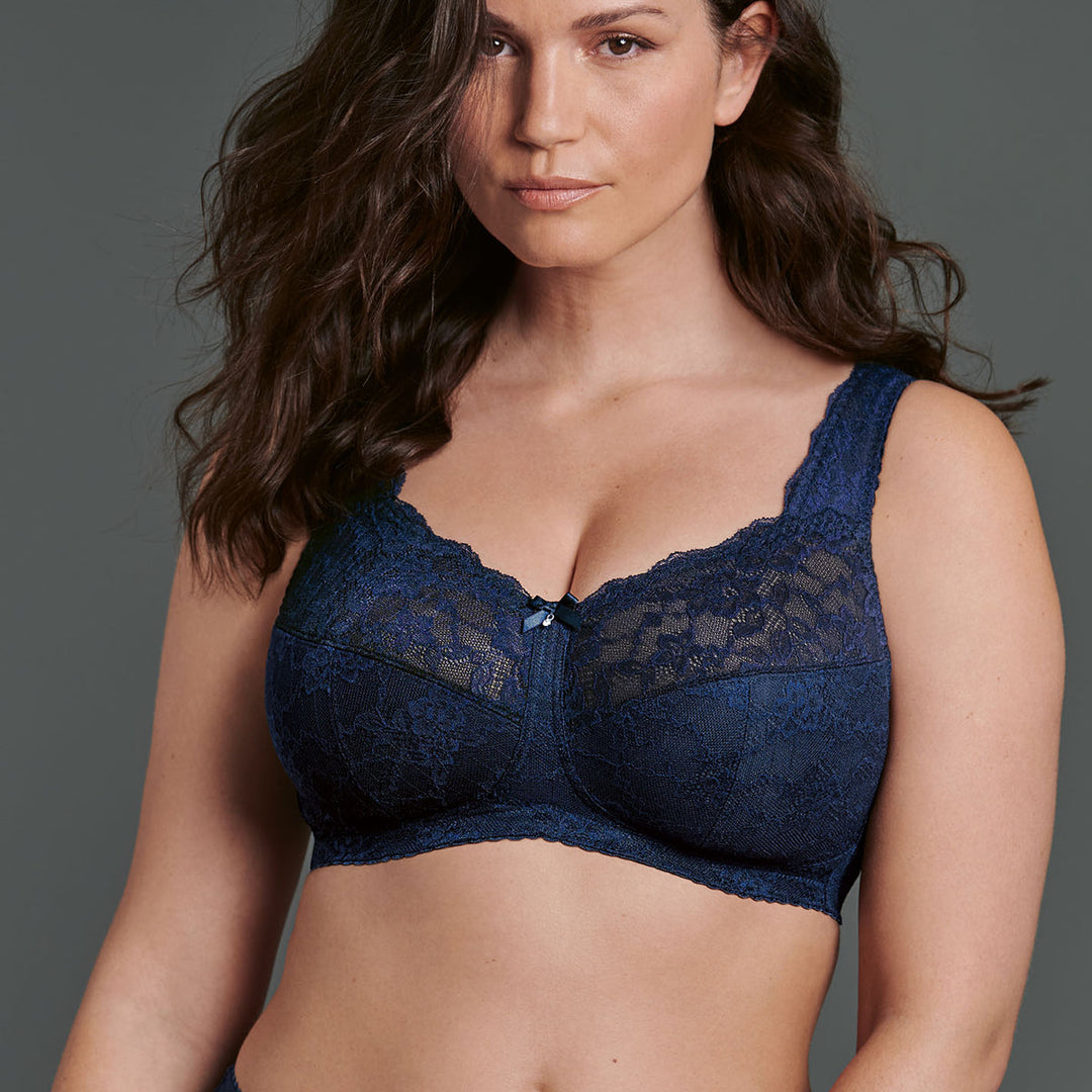Rosa Faia Bobette maritime blue wire-free comfort bra at Shirley Allum Boutique