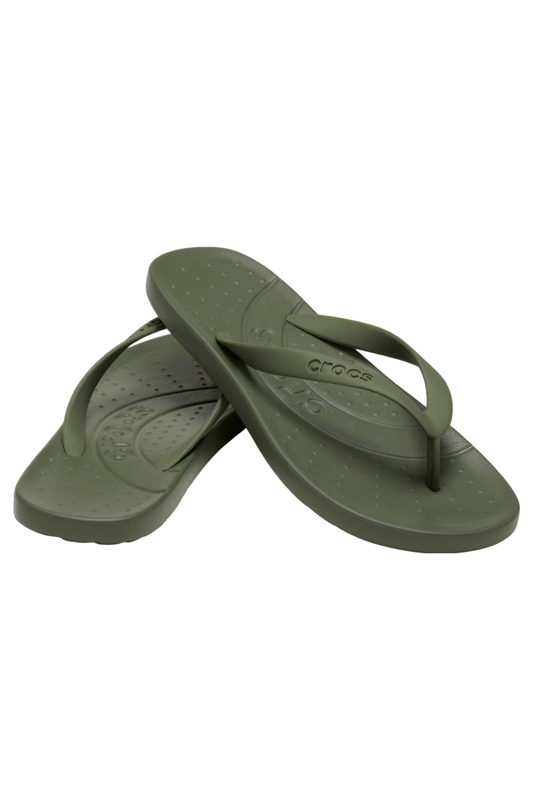 Crocs Flip Army Green Sandal at Shirley Allum