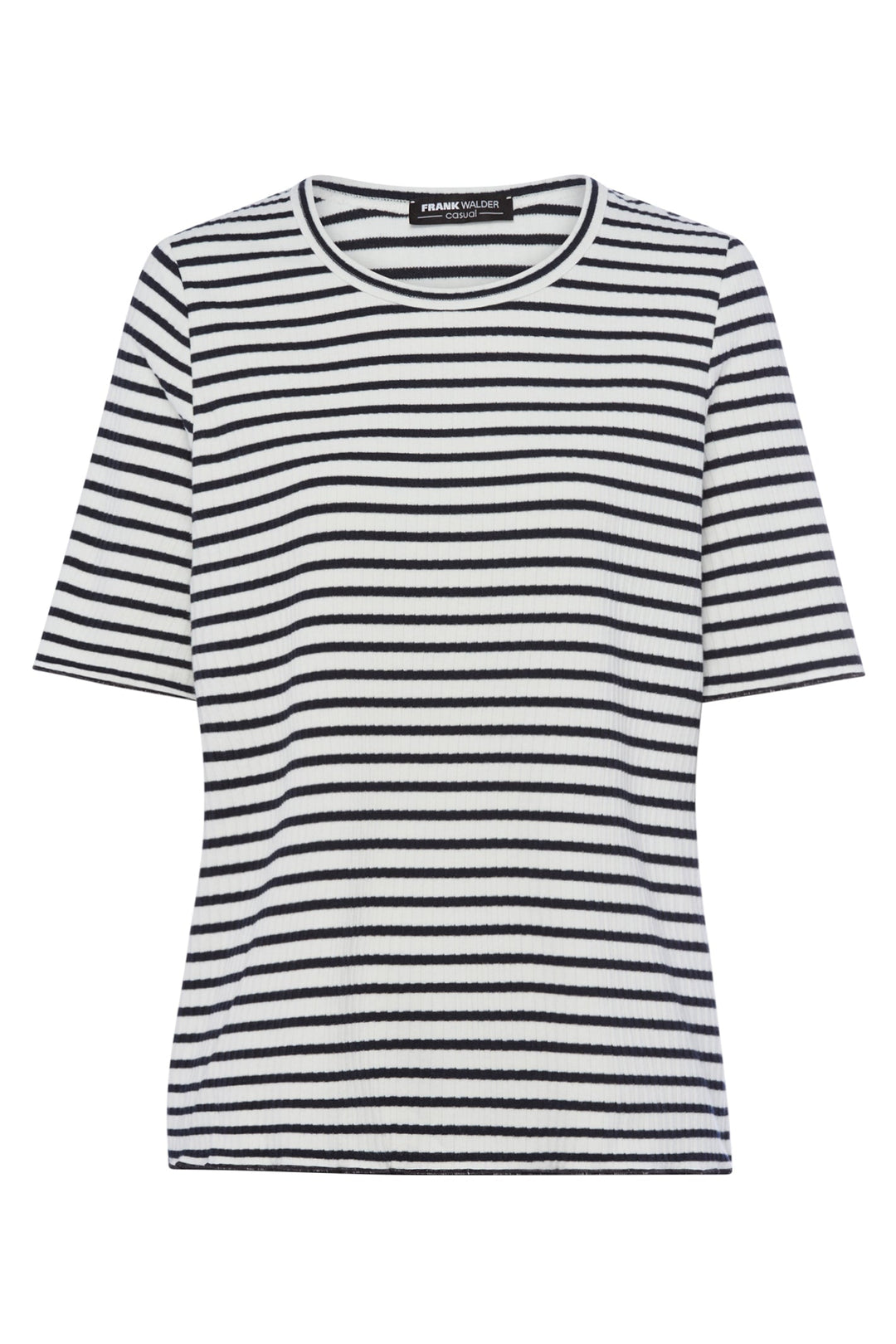 Frank Walder Navy and White Ink Stripe Top at Shirley Allum