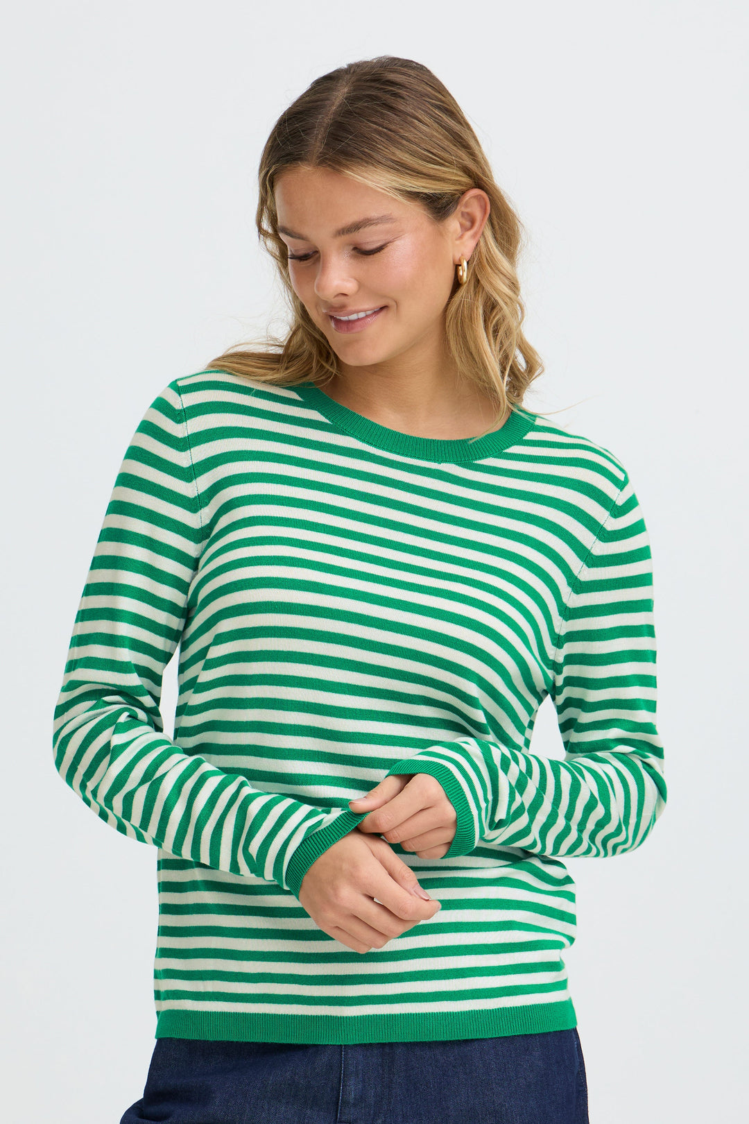 Fransa Bosphorus green stripe jumper at Shirley Allum
