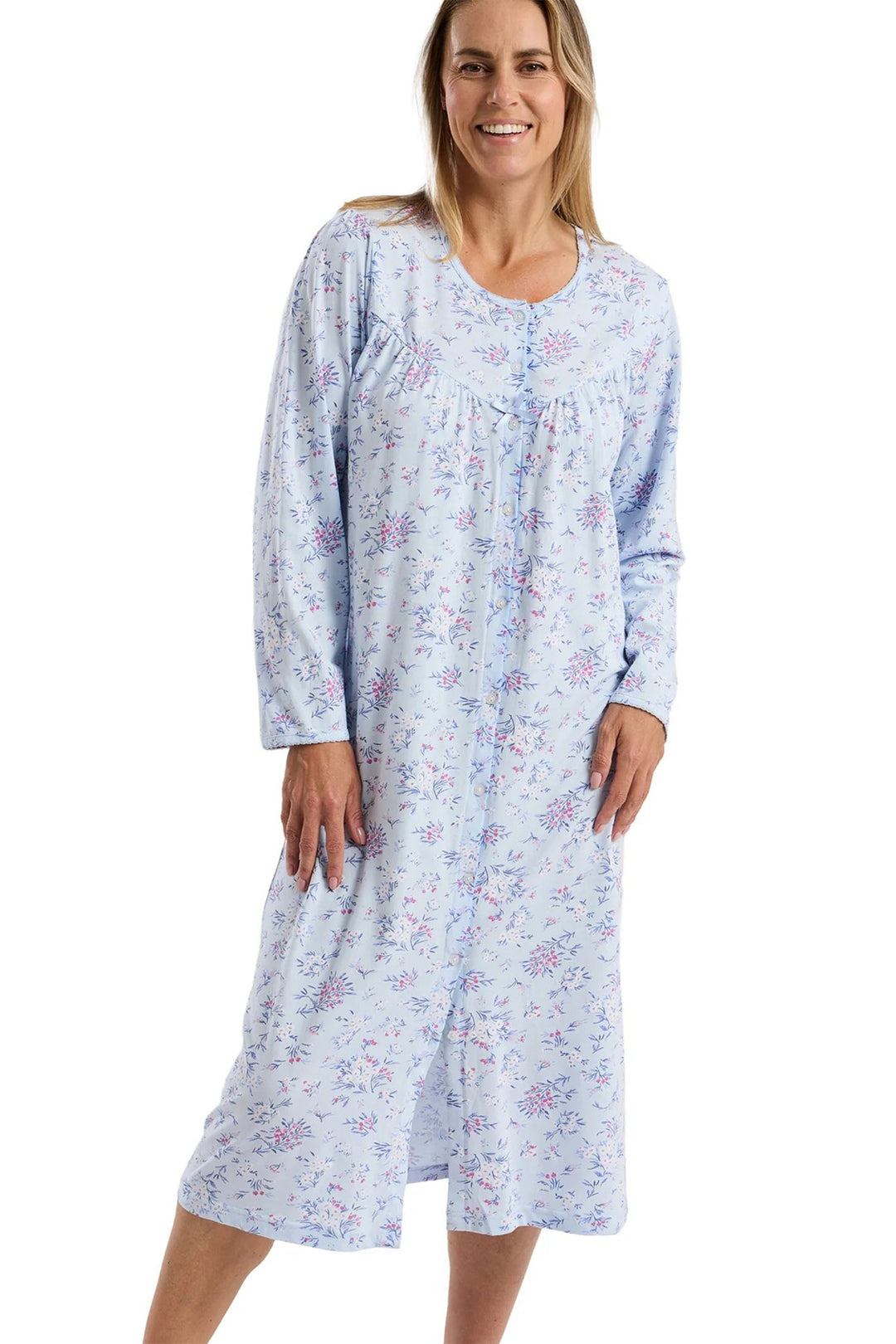 Marlon Blue Button Down Nightdress at Shirley Allum