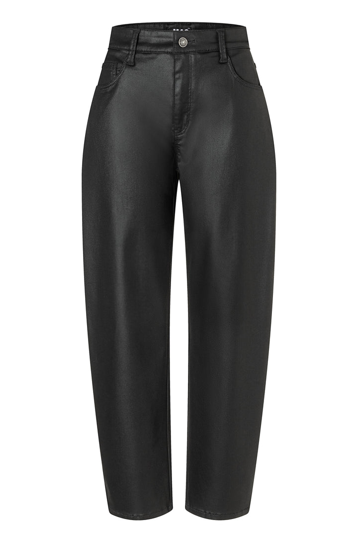 Mac Danni 2.3 Black Coated Cotton Tencel Trousers 3107-00-0465 090