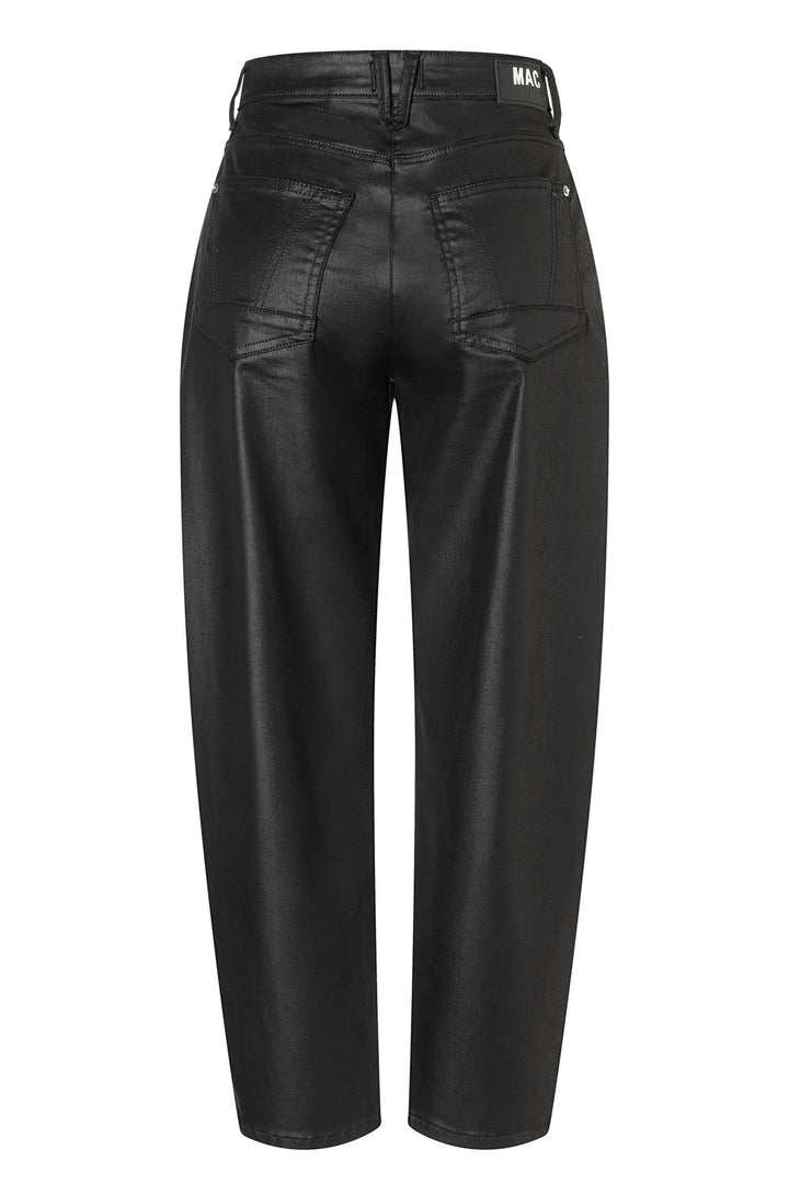 Mac Danni 2.3 Black Coated Cotton Tencel Trousers 3107-00-0465 090