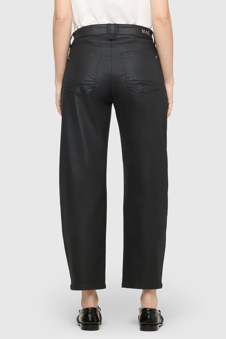 Mac Danni 2.3 Black Coated Cotton Tencel Trousers 3107-00-0465 090