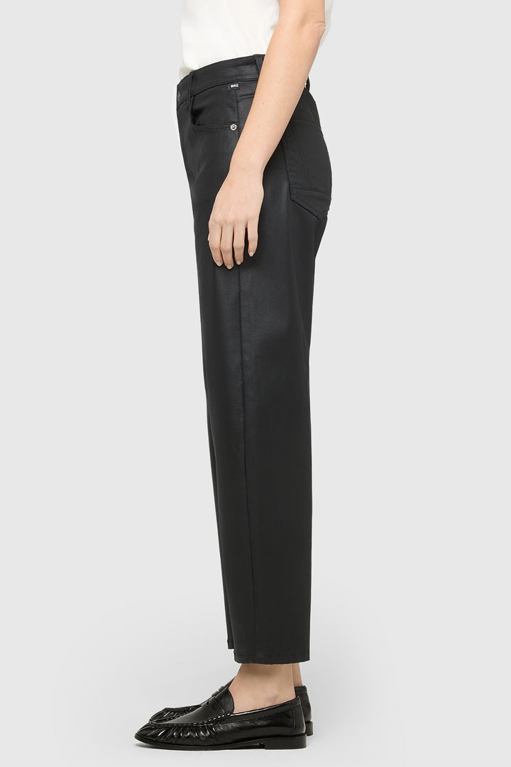 Mac Danni 2.3 Black Coated Cotton Tencel Trousers 3107-00-0465 090