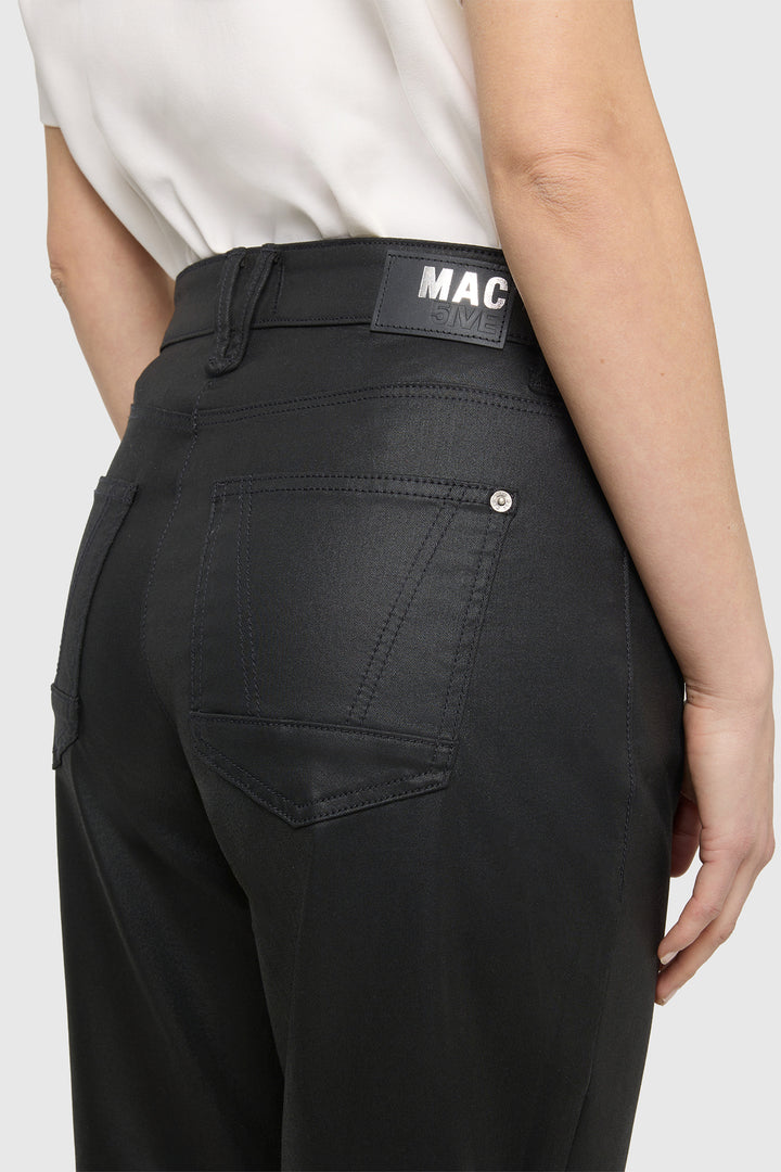 Mac Danni 2.3 Black Coated Cotton Tencel Trousers 3107-00-0465 090