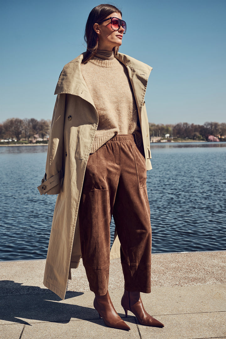 Mac Tilda Worker Bison Brown Velour Trousers 3482-00-0455 277