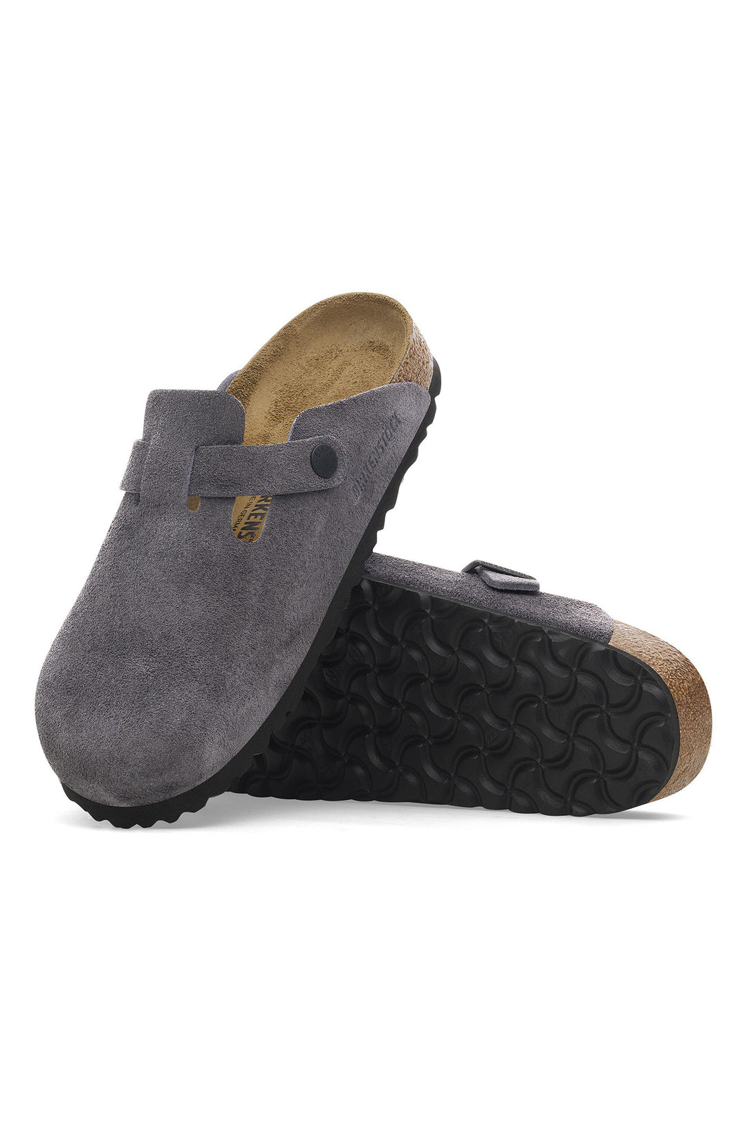 Birkenstock Boston 1028602 Grey Suede Velvet Regular Fit Clog - Shirley Allum Boutique