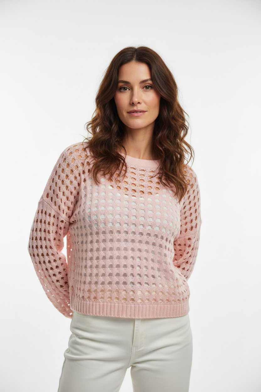 Wispr R-9069 Rose Petal Pointelle Jumper at Shirley Allum