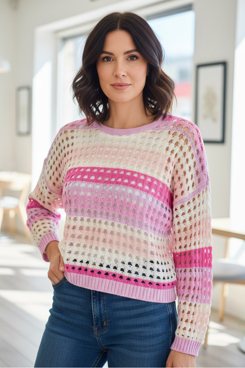 Wispr R-212 Wild Rose Pointelle Jumper at Shirley Allum