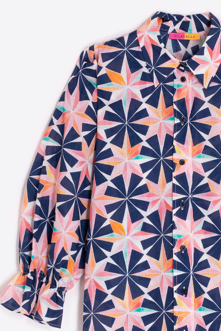 Vilagallo 33310 Estrella Navy Print Shirt