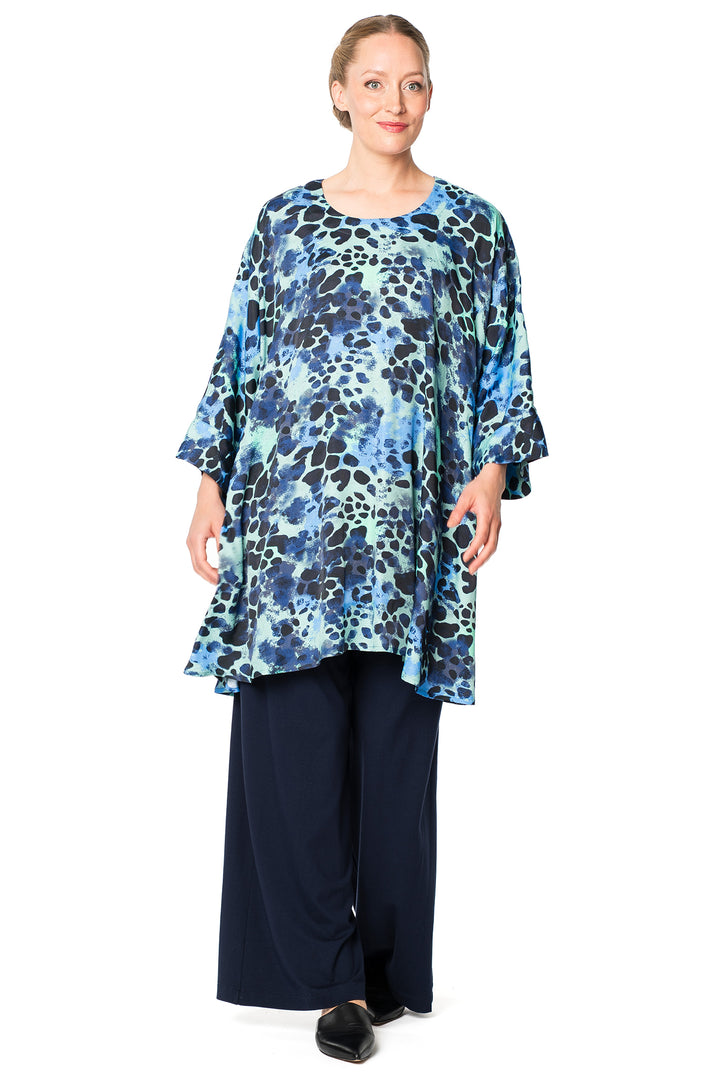Aino Bianca Blue Multi Tinge Print Tunic Top