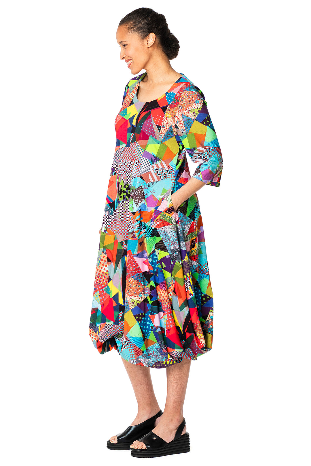 Aino Elsa Multicolour Art Light Print Dress